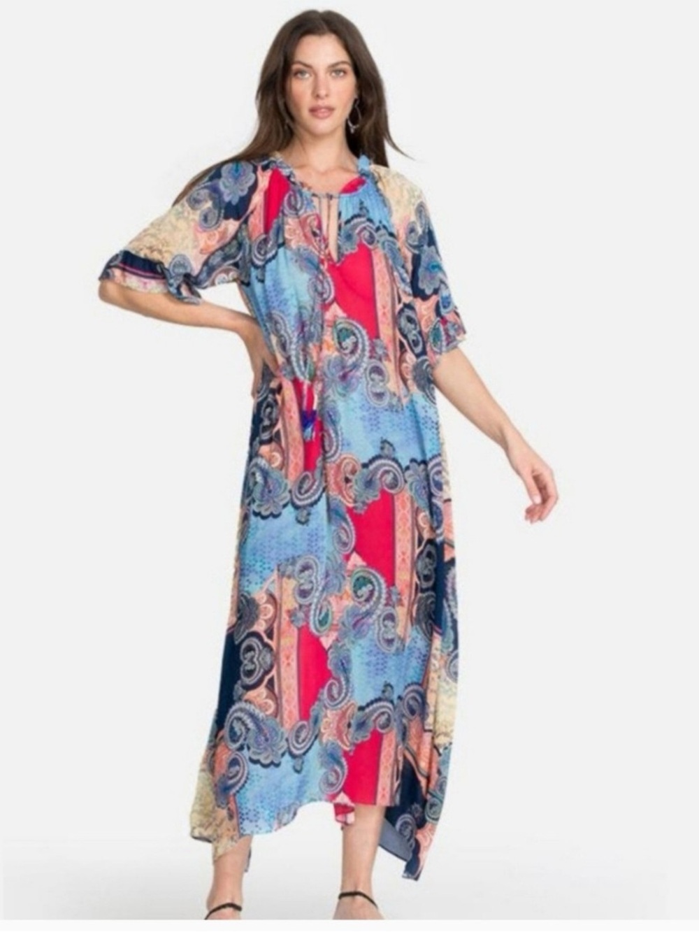 Johnny Was Cordelia Maxi Kaftan Dress w/ Original Slip - Size Large - Picture 9 of 10